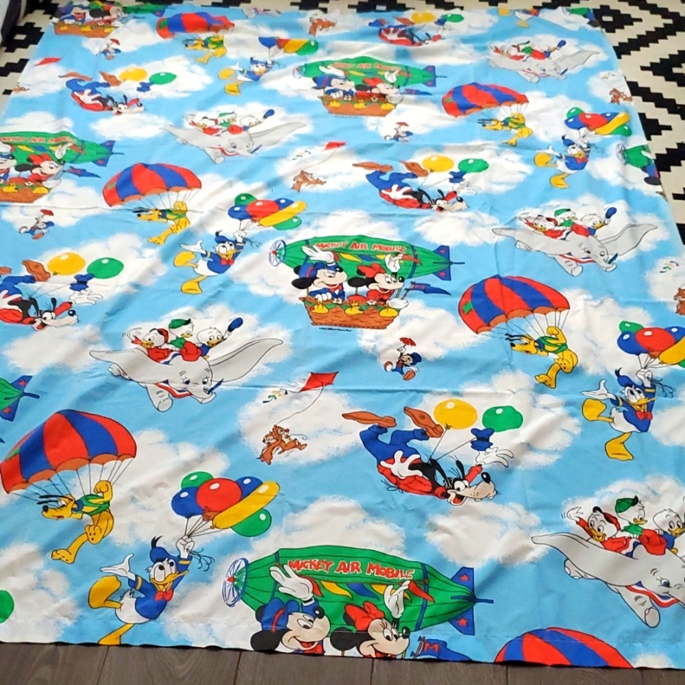 Mickey Mouse Friends Vintage Disney Hot Air Balloon Twin Flat sheet